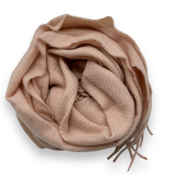 NEW Style & Co Light Pink Fringe Scarf Oblong Rectangle Solid Knit Warm & Cozy - Picture 3 of 14